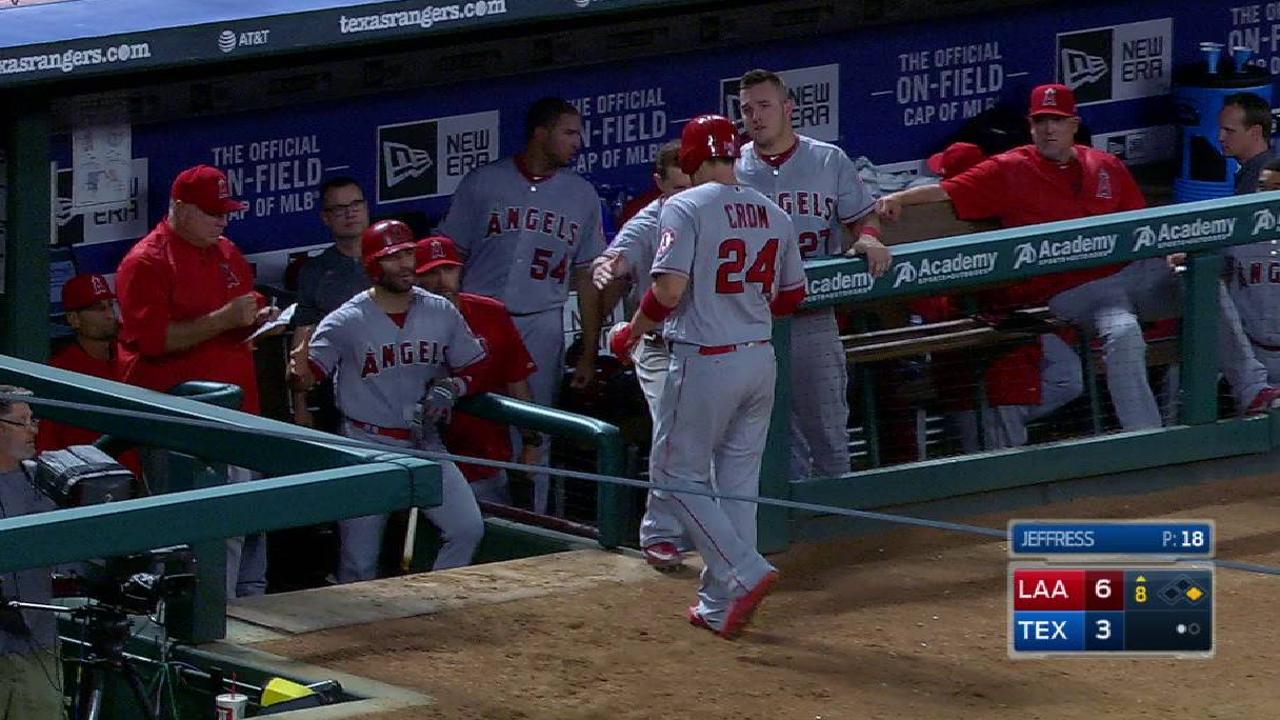 Cron leaves game after base hit