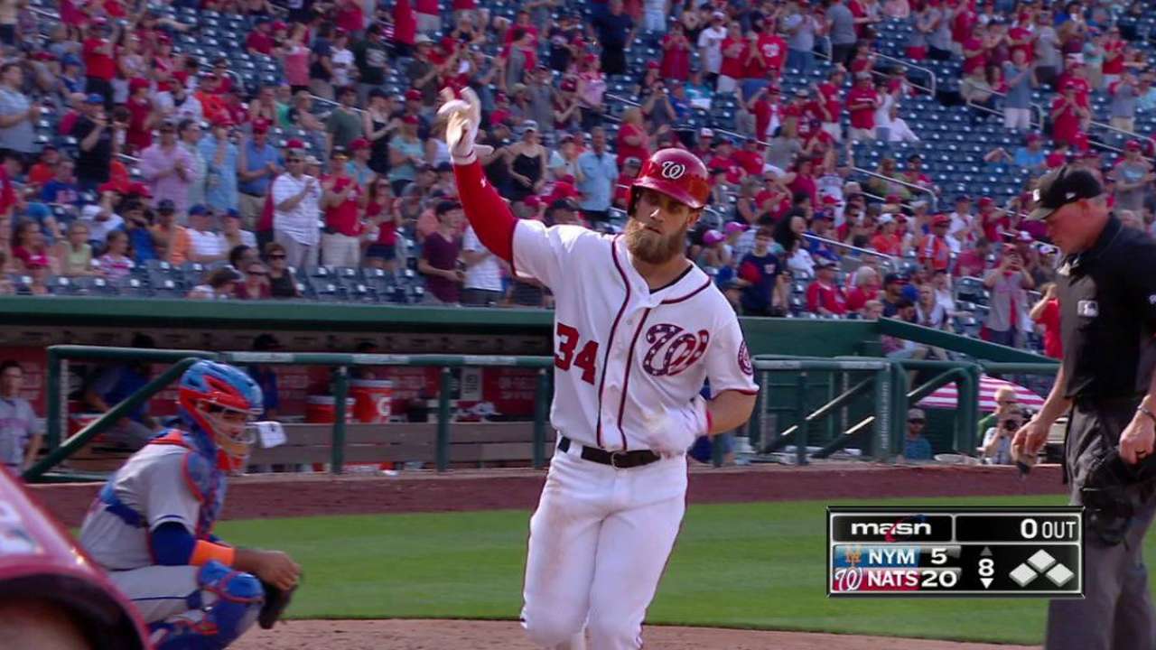 Bryce Harper implantó una nueva marca de carreras anotadas en el mes de abril