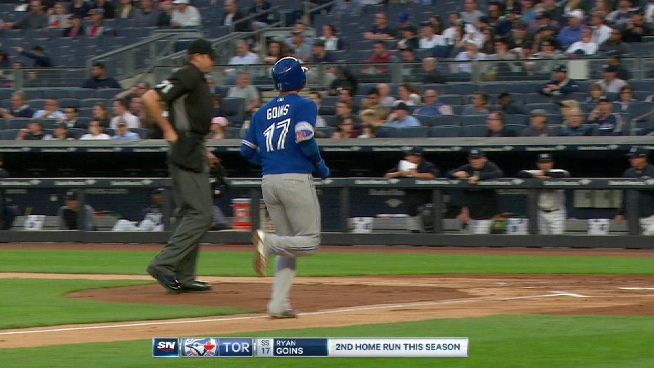 Goins, 3 HRs propel Blue Jays past Yanks