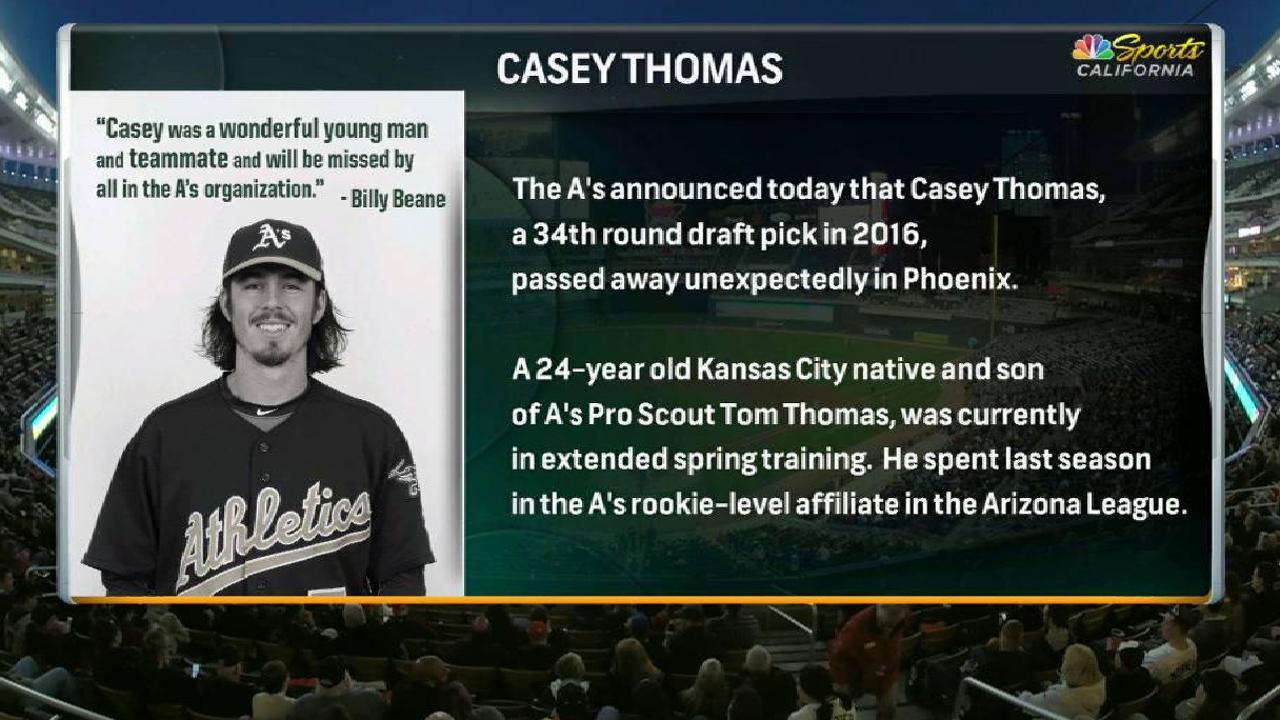 A's mourn loss of Minor Leaguer Thomas