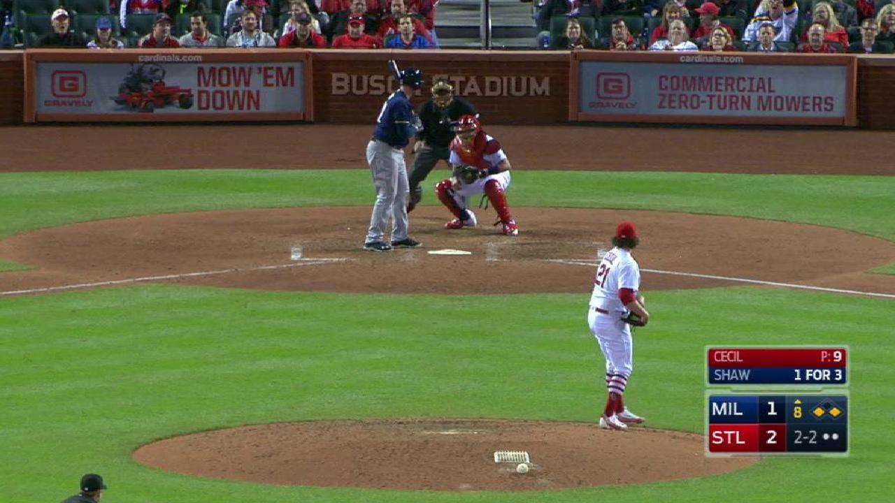 Cecil strikes out Shaw looking