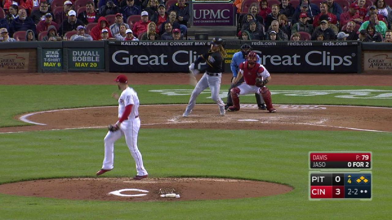 Davis fans Jaso to escape jam