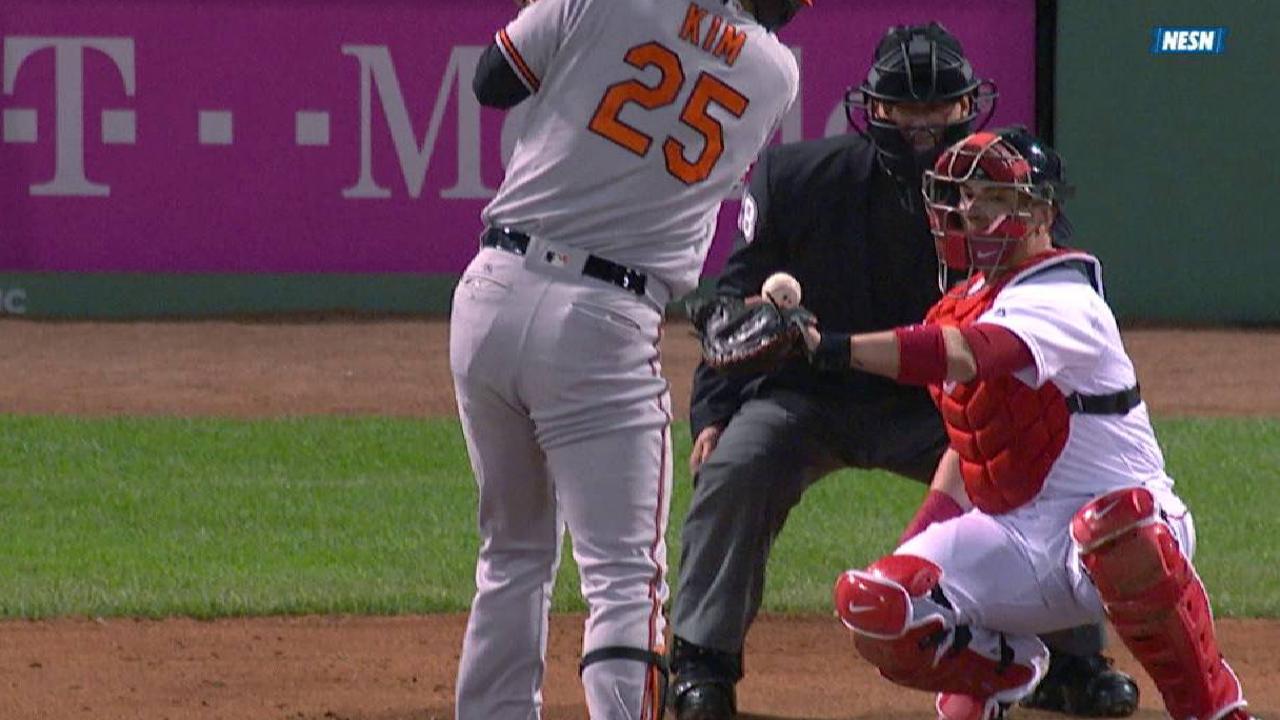 Red Sox challenge Kim's HBP