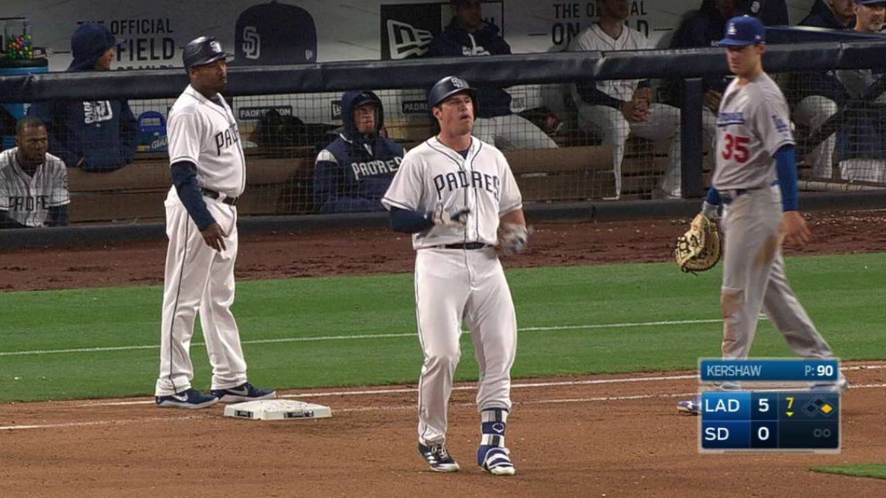 Renfroe shows patience vs. Kershaw