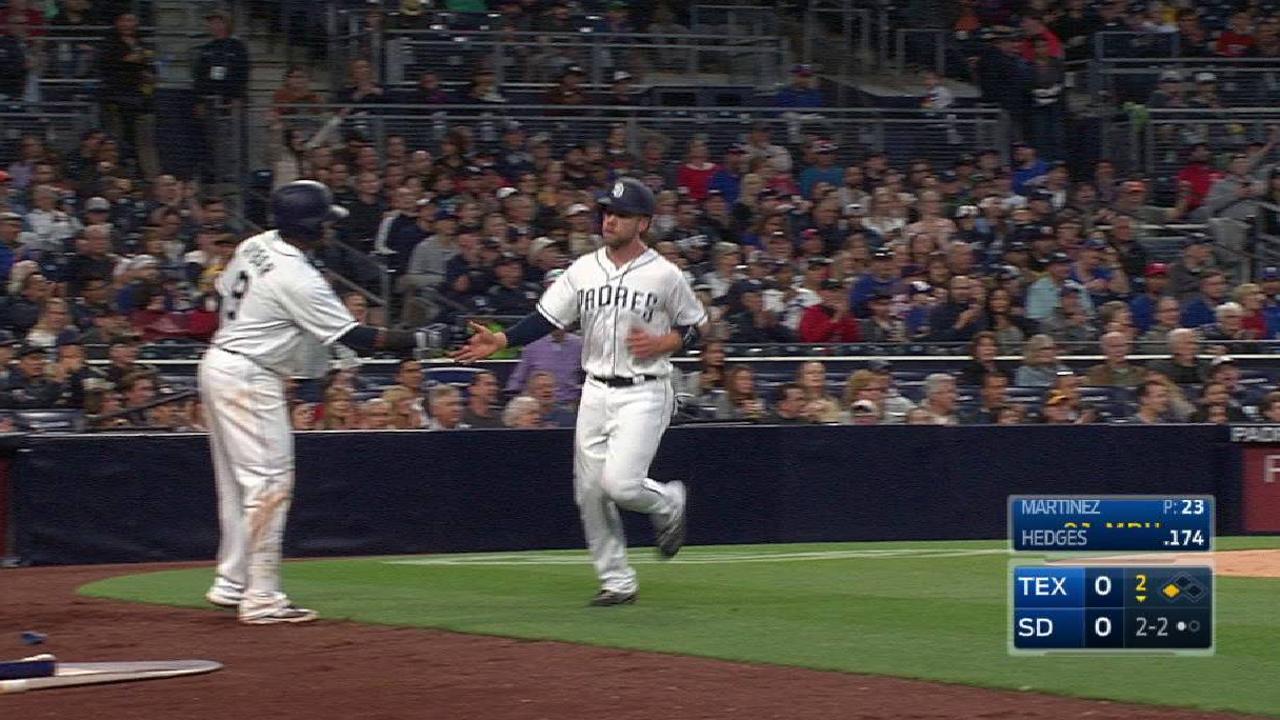 Hedges' RBI infield single