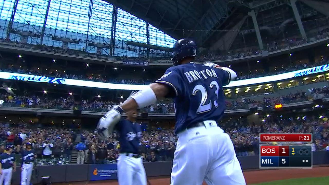 Brewers' five-run 1st inning