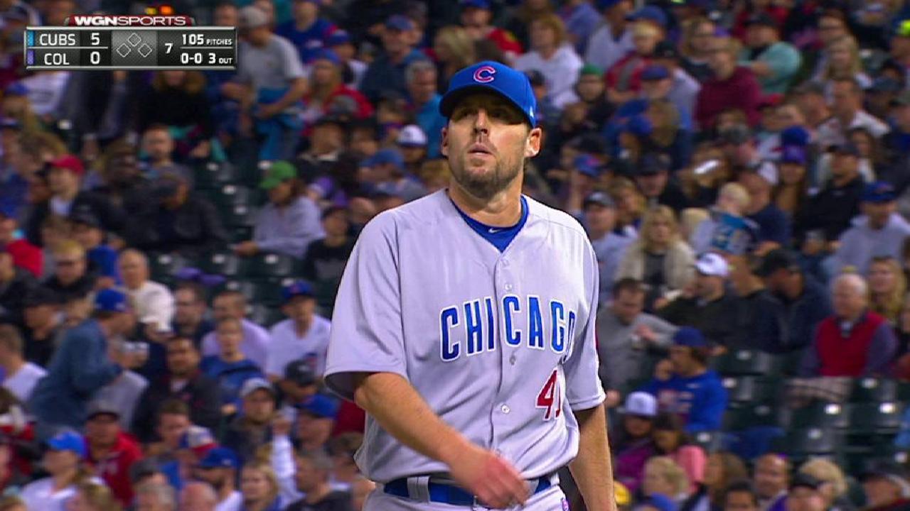 Lackey y Cachorros dividieron doble juego ante Rockies