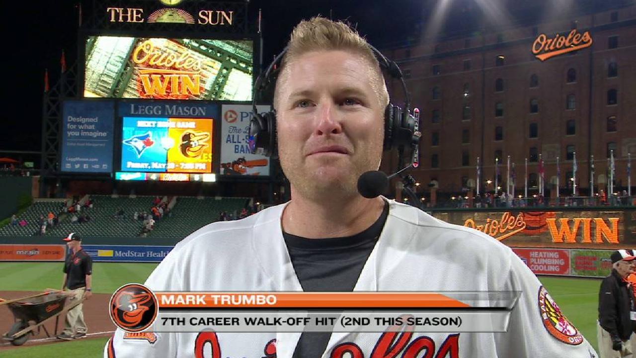 Trumbo on his walk-off hit