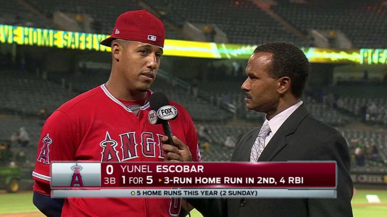 Escobar on 7-3 win vs. A's