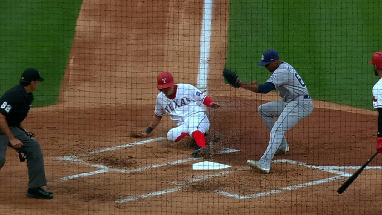 Choo scores on a wild pitch