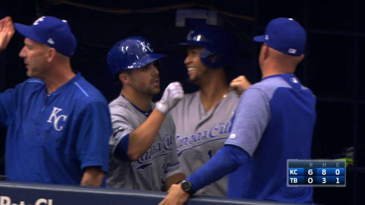Merrifield's grounder plates two