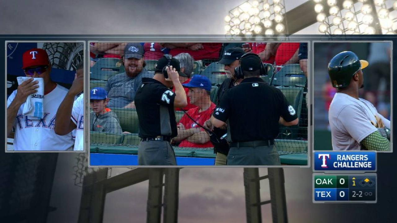 Rangers challenge stolen base
