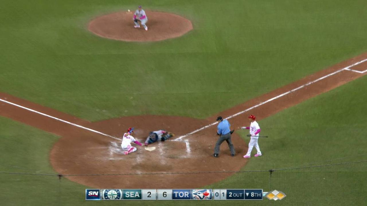 Travis scores on double steal