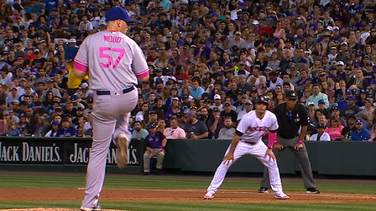 Eibner's homer backs Wood's gem at Coors