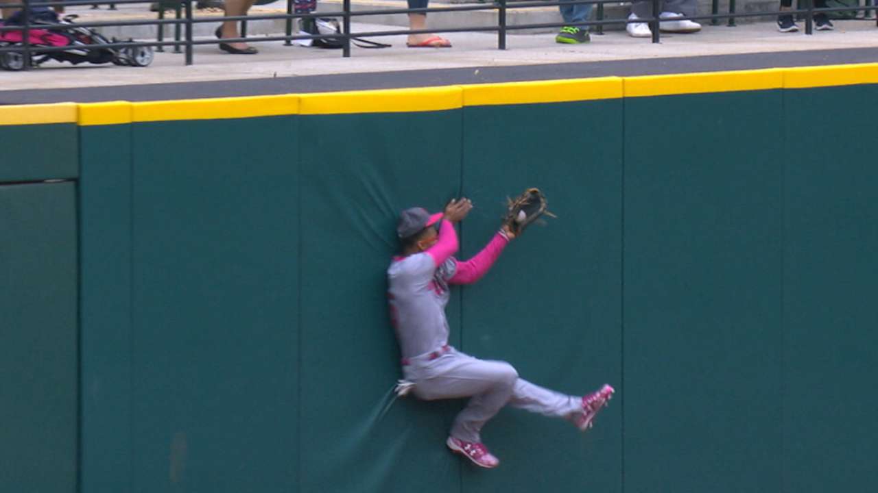 Must C: Buxton's grab at wall