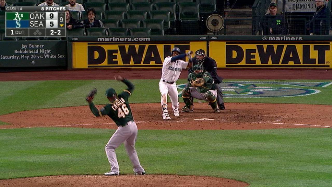 Dyson gets hit by a pitch
