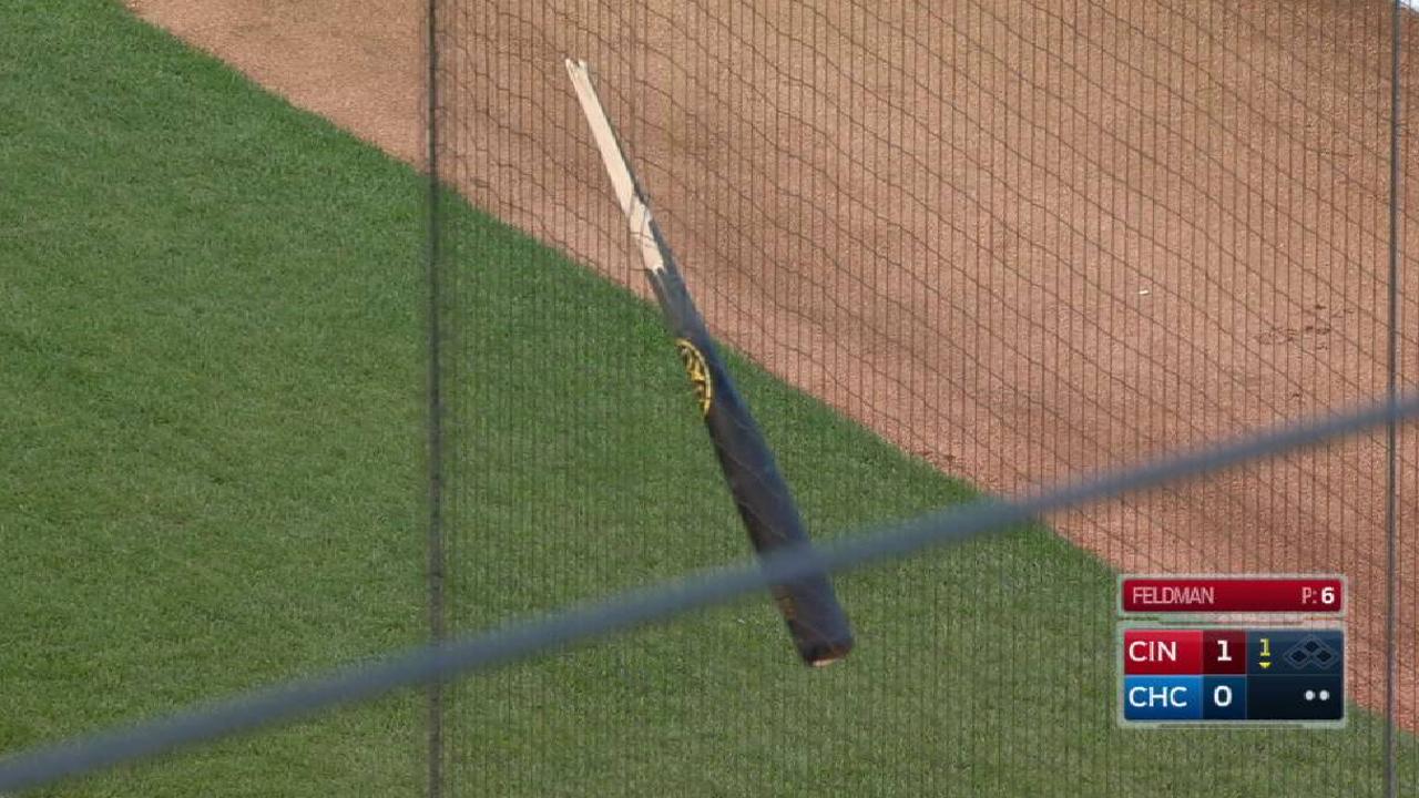 Bryant's bat gets stuck
