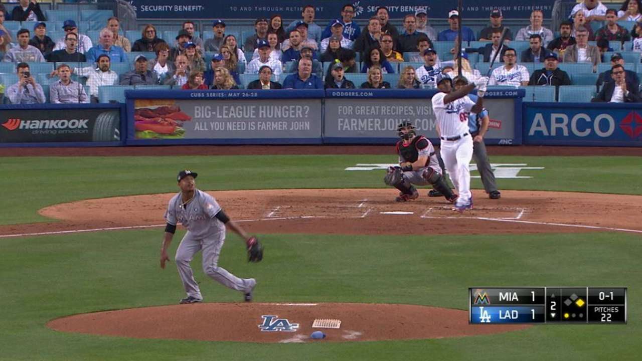 Puig suena bambinazo y Dodgers se imponen a los Marlins