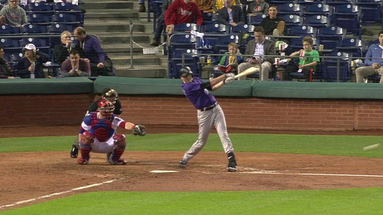 Hoffman's first MLB hit