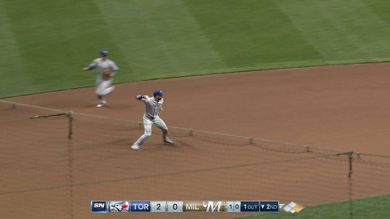 Joey Bats flashes leather during start at 3B