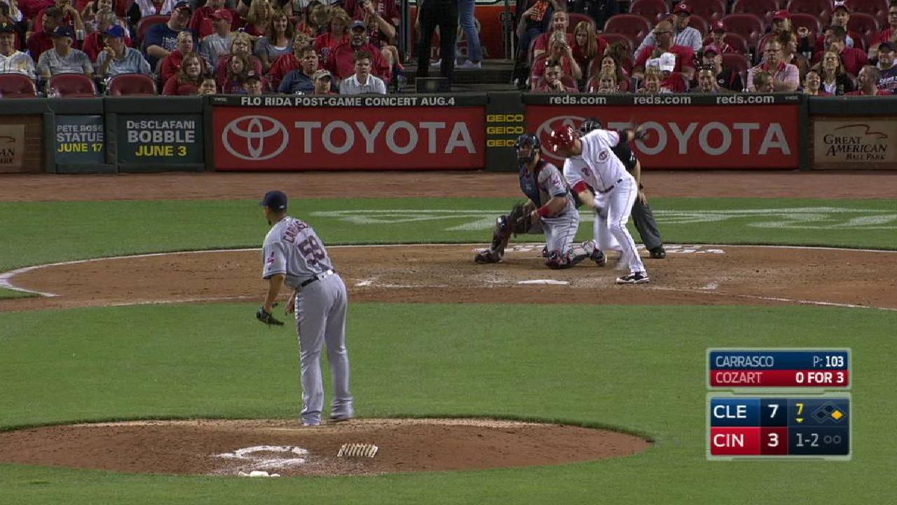 Carrasco whiffs Cozart
