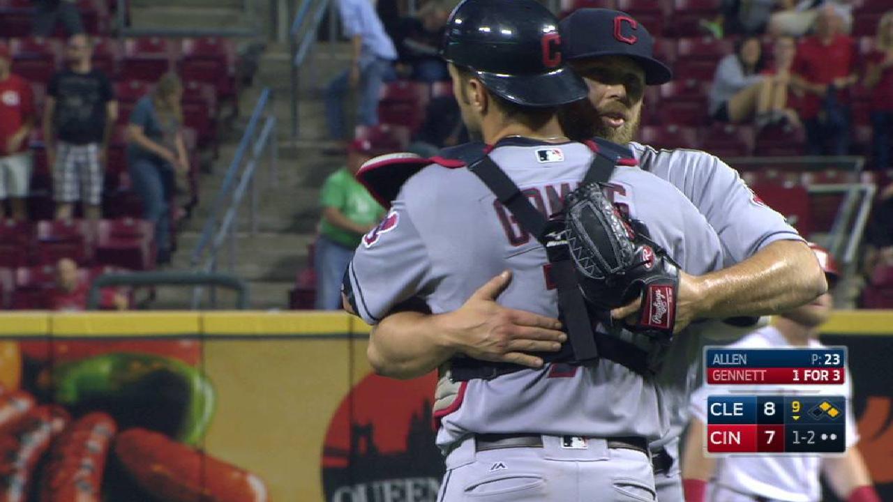 Allen whiffs Gennett, gets save