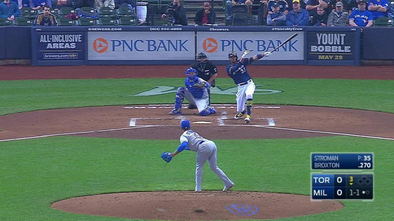 Broxton, Santana HR, but Garza struggles