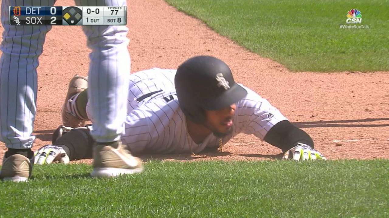 Leury's RBI triple to right
