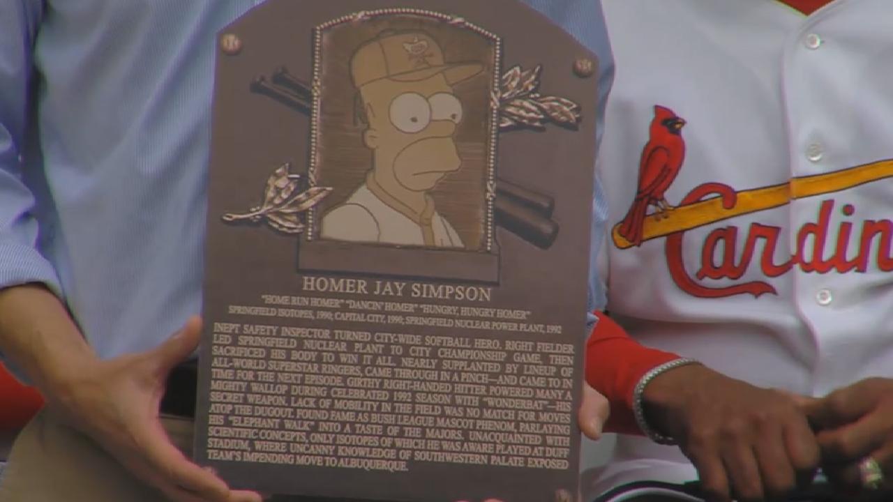 HOF VP reads Homer's plaque