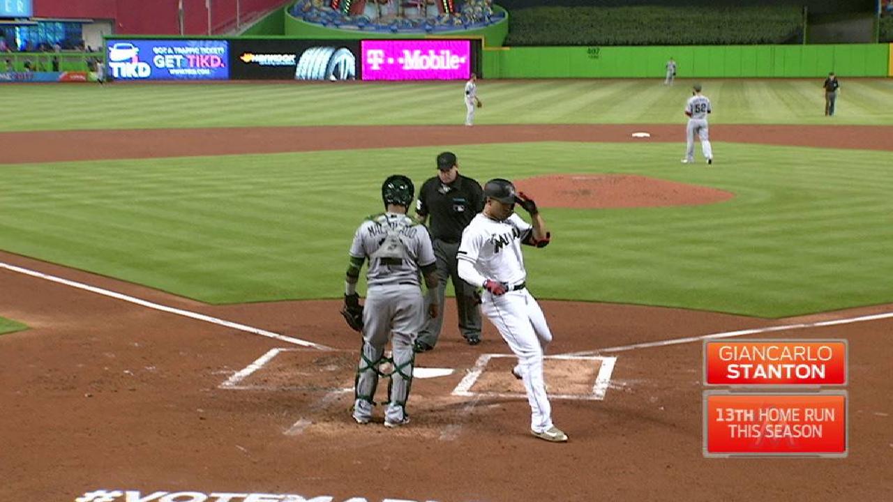 HR de Stanton ayuda a Marlins a hundir a Angelinos