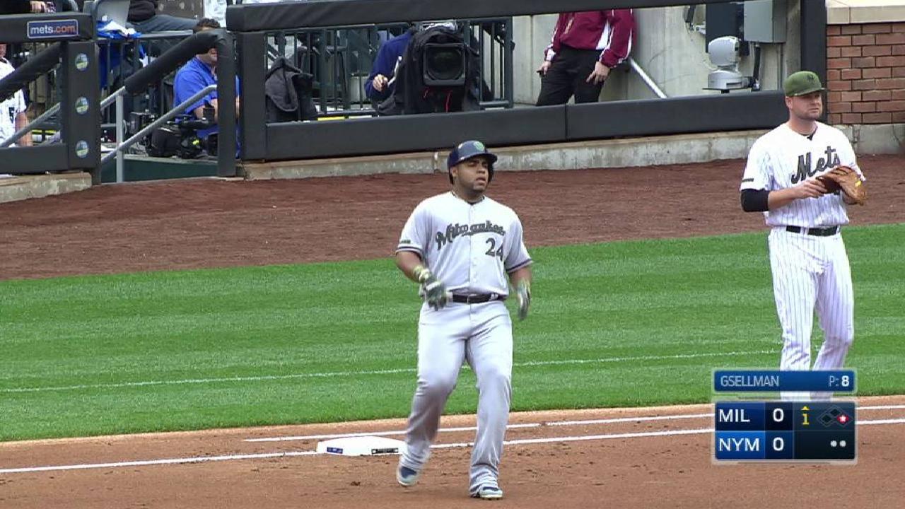 Aguilar making case to crack Crew's lineup
