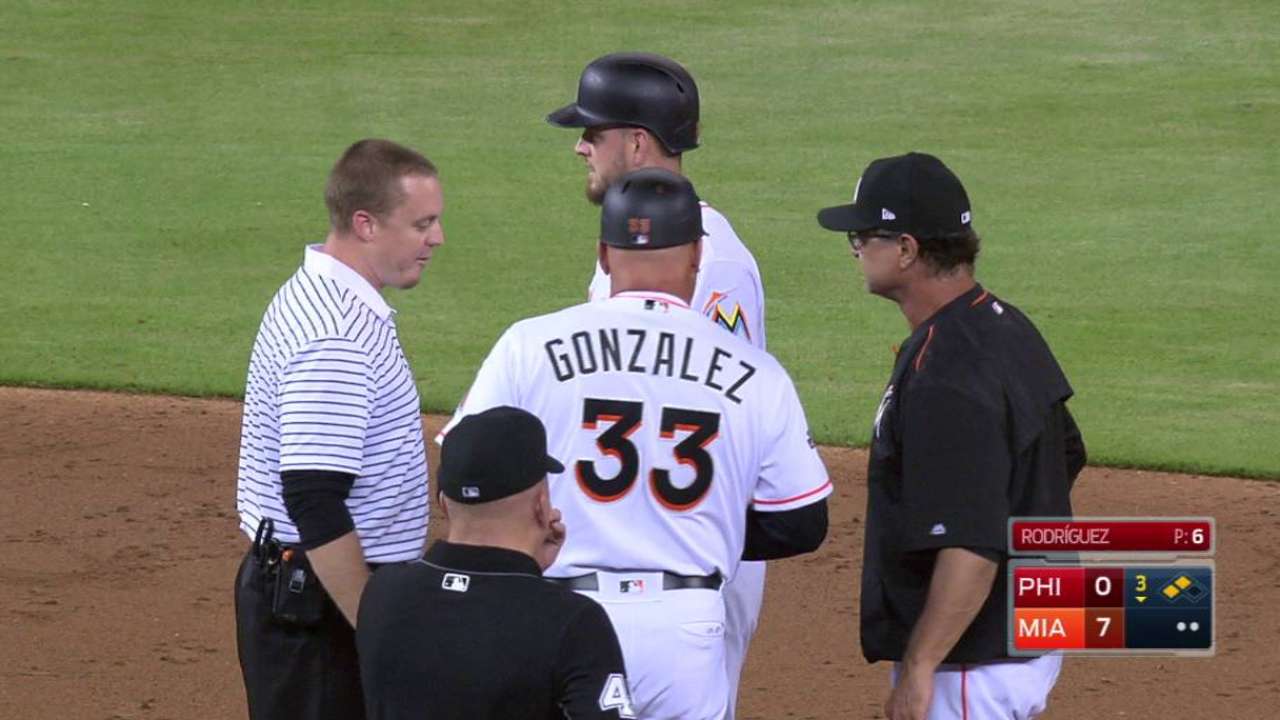 Nicolino exits game with injury