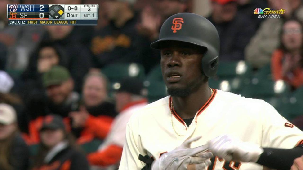 Calixte's first MLB hit