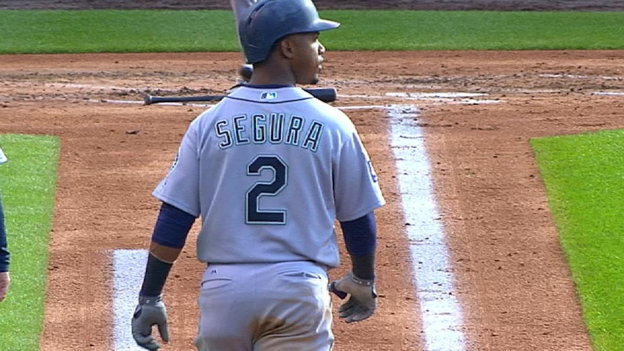 Segura collects four hits