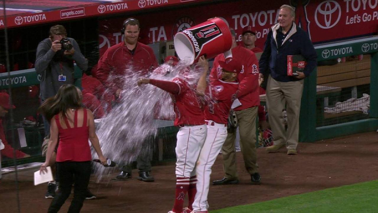 Young Jr. doused discussing win