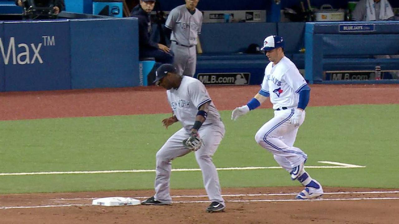 Smoak reaches after review