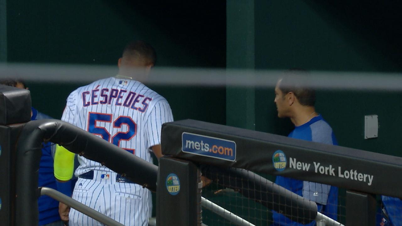Yoenis Céspedes sale del juego vs. Cubs por dolor en el talón izquierdo