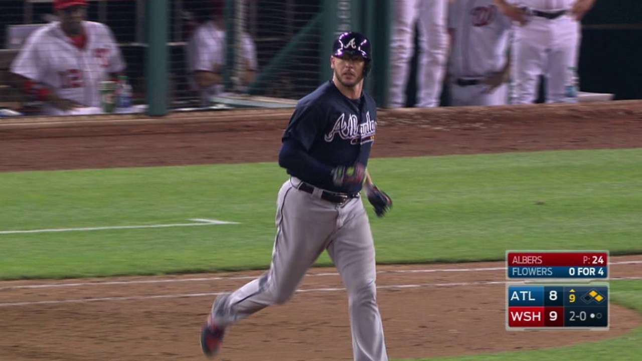 Los Bravos doblegan a los Nacionales con jonrón de Tyler Flowers en el noveno
