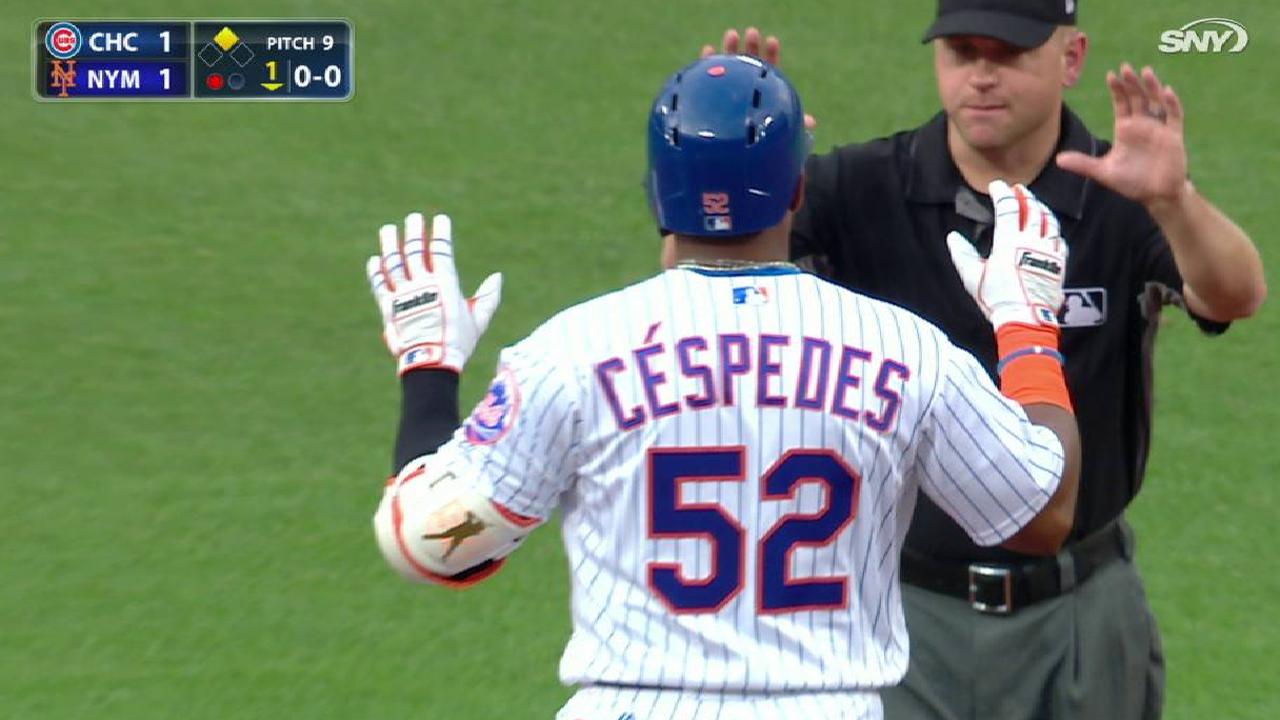 Cespedes drives in Lagares