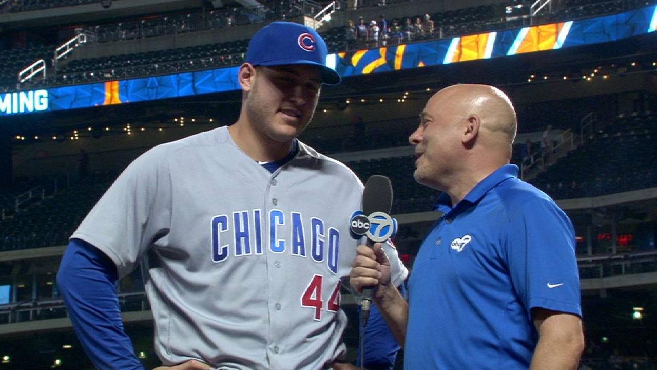 Rizzo on his leadoff homer