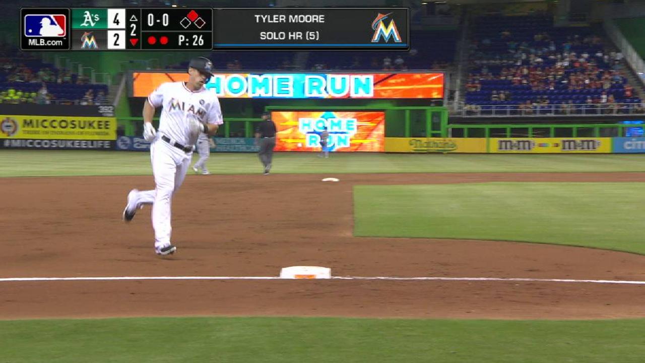 Moore's solo home run