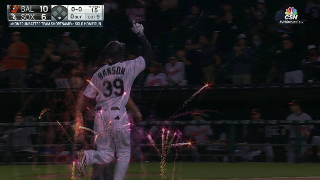Hanson's first career home run