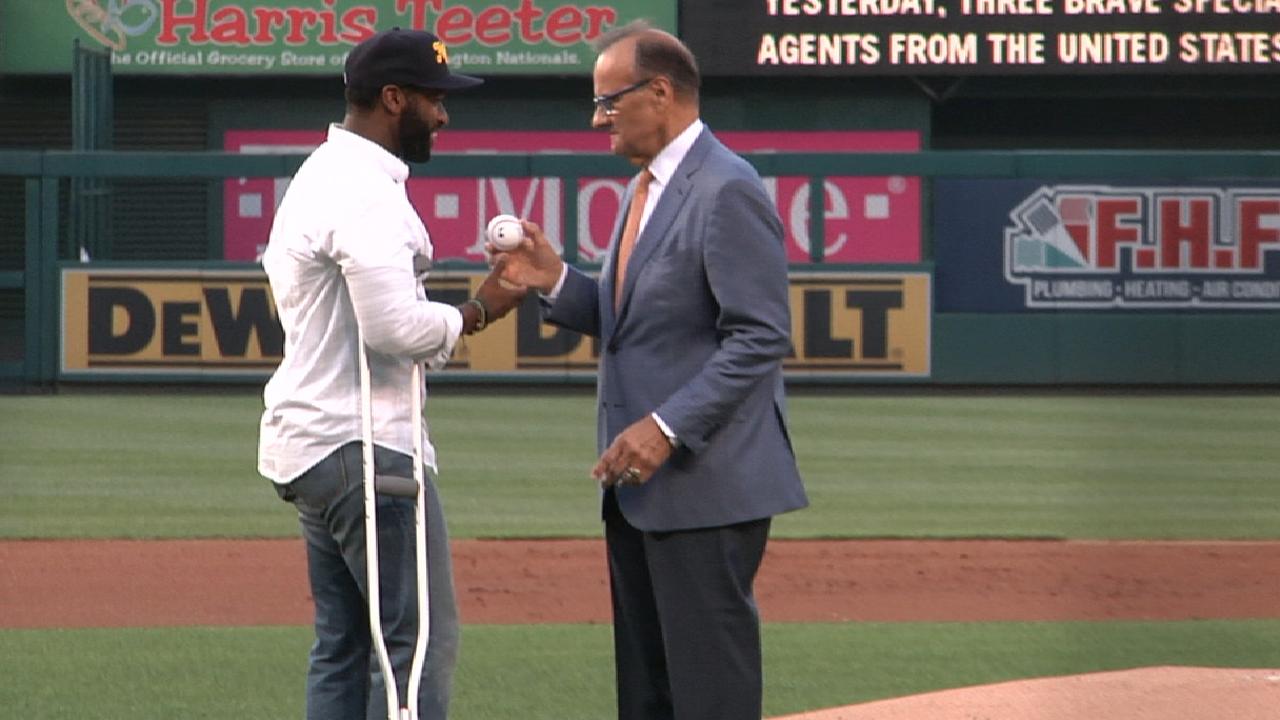 Bailey's emotional first pitch
