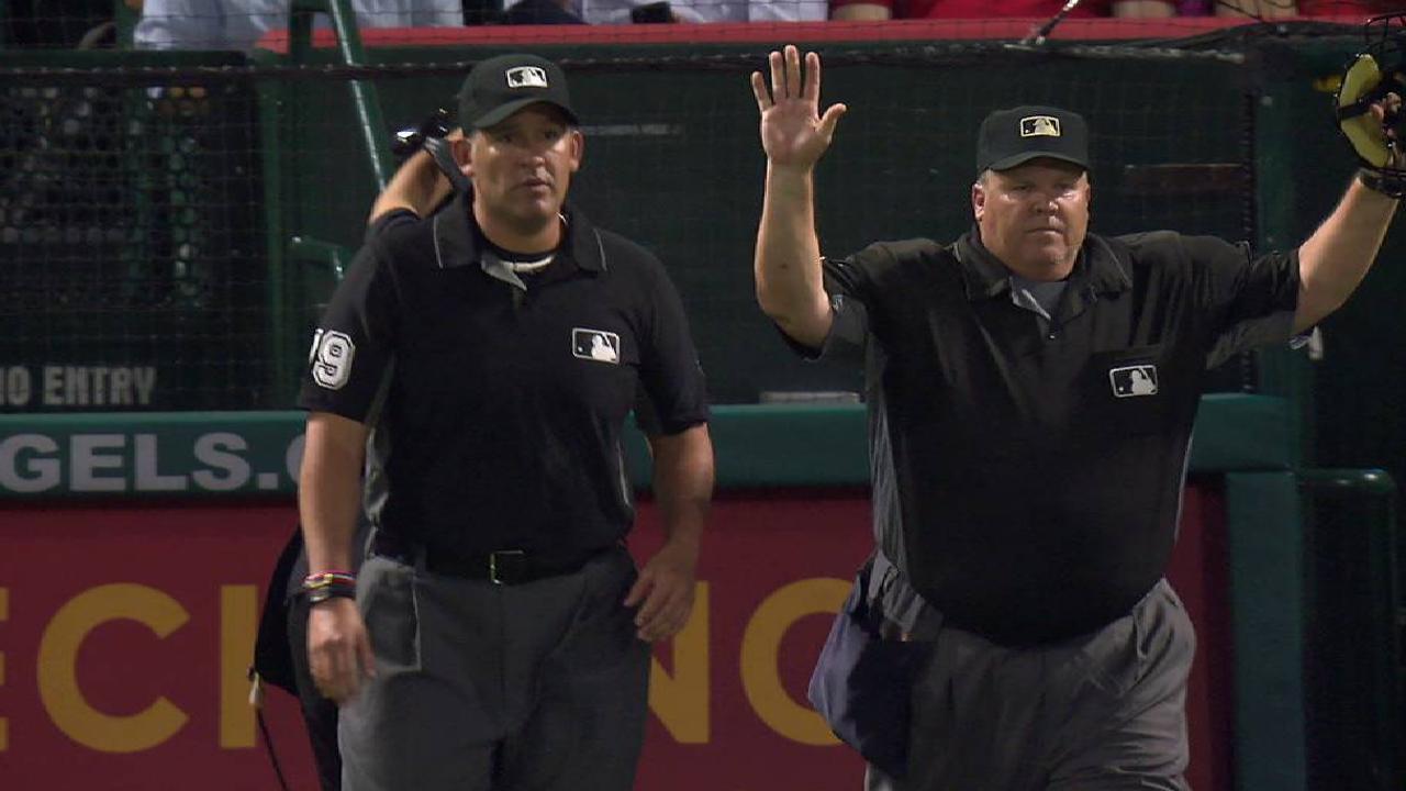 Espinosa's fly ball ruled foul