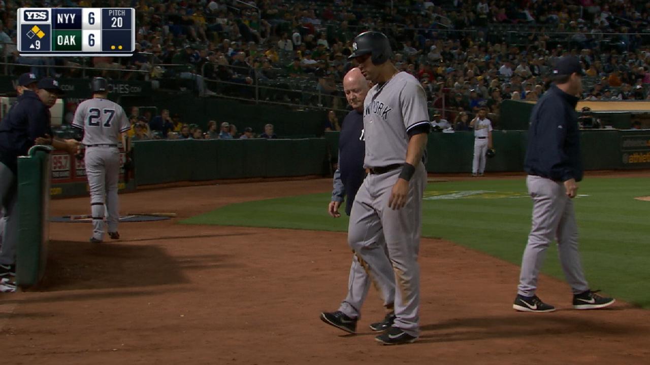Sanchez steals second, exits