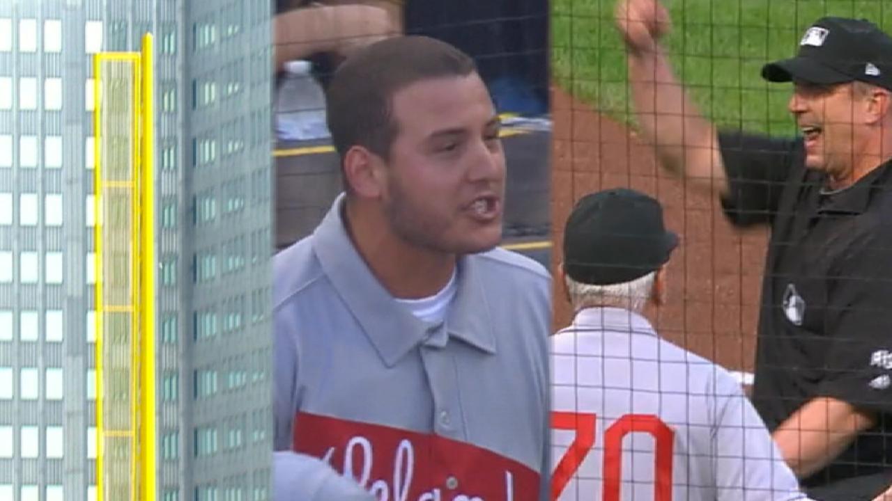 Rizzo almost homers down line