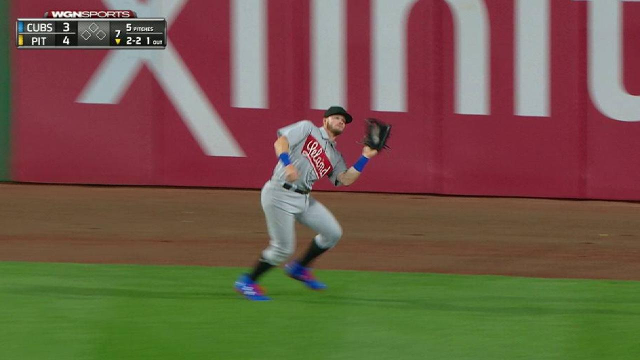 Happ makes the catch in center