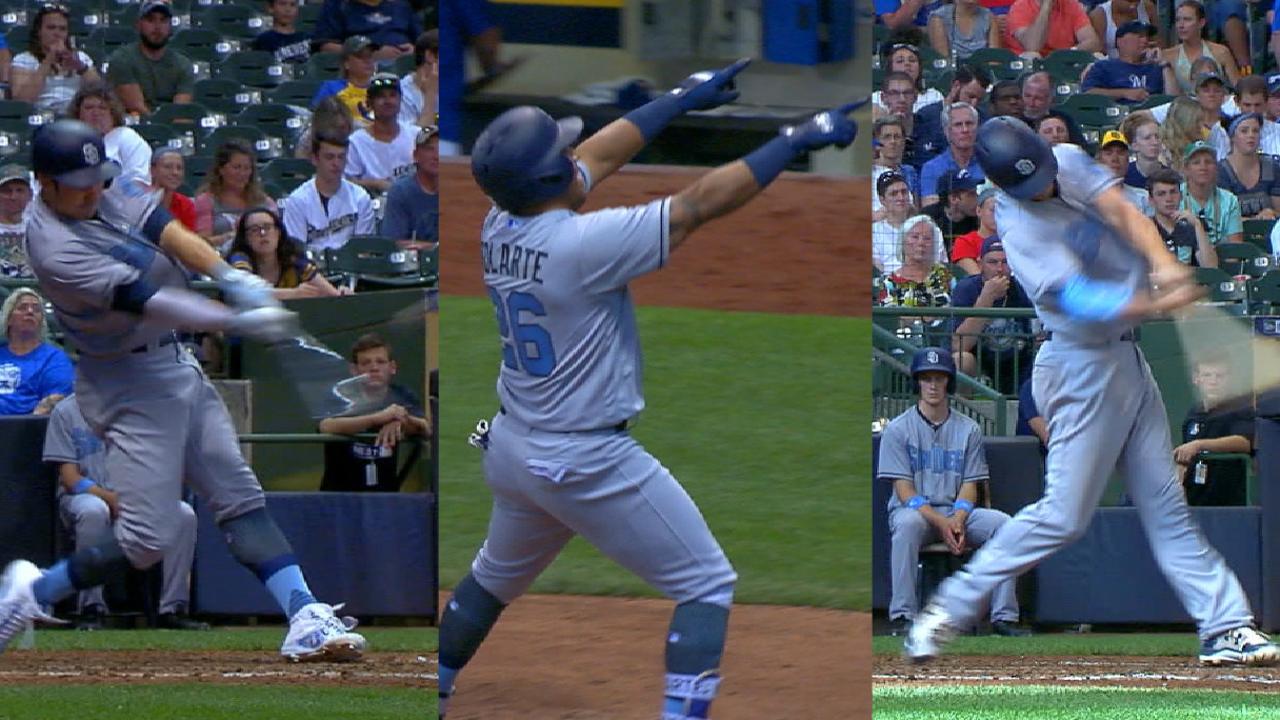 Padres power five home runs