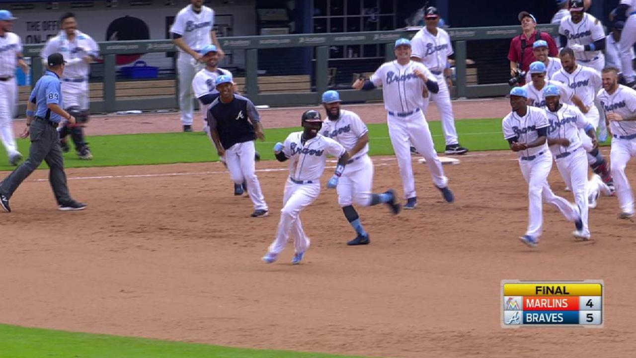 Bravos dejaron tendidos a Marlins con hit de oro de Phillips en la novena