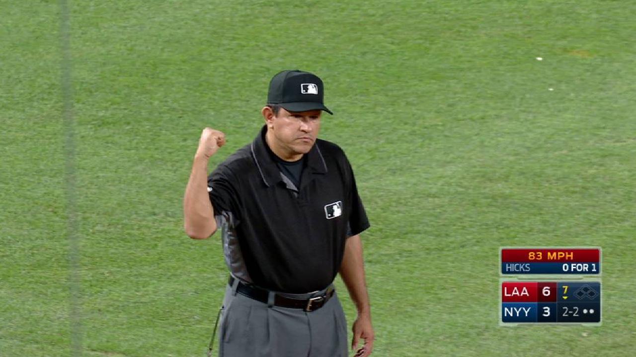 Bedrosian whiffs Hicks